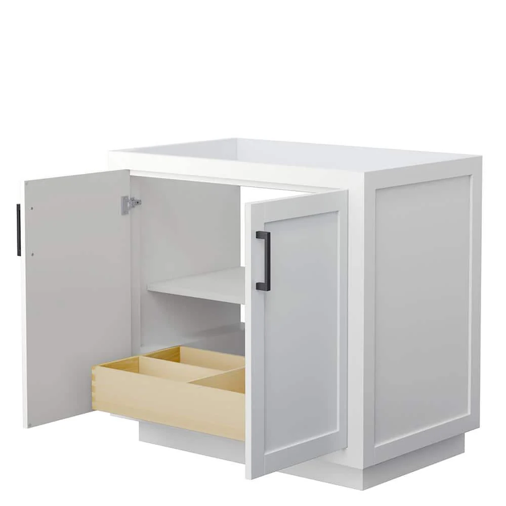Wyndham Collection Miranda 35.25 in. Bathroom Vanity Cabinet in White - Image 2