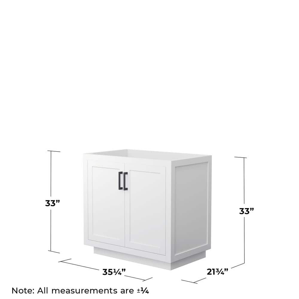 Wyndham Collection Miranda 35.25 in. Bathroom Vanity Cabinet in White - Image 4