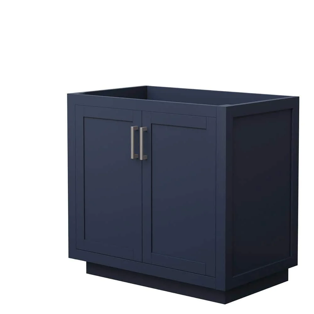 Wyndham Collection Miranda 35.25 in. Dark Blue Bathroom Vanity Cabinet