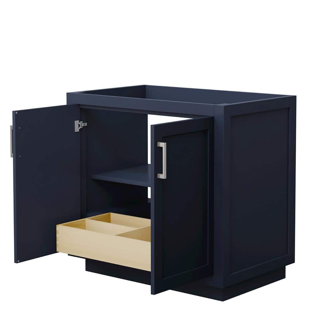 Wyndham Collection Miranda 35.25 in. Dark Blue Bathroom Vanity Cabinet - Image 2