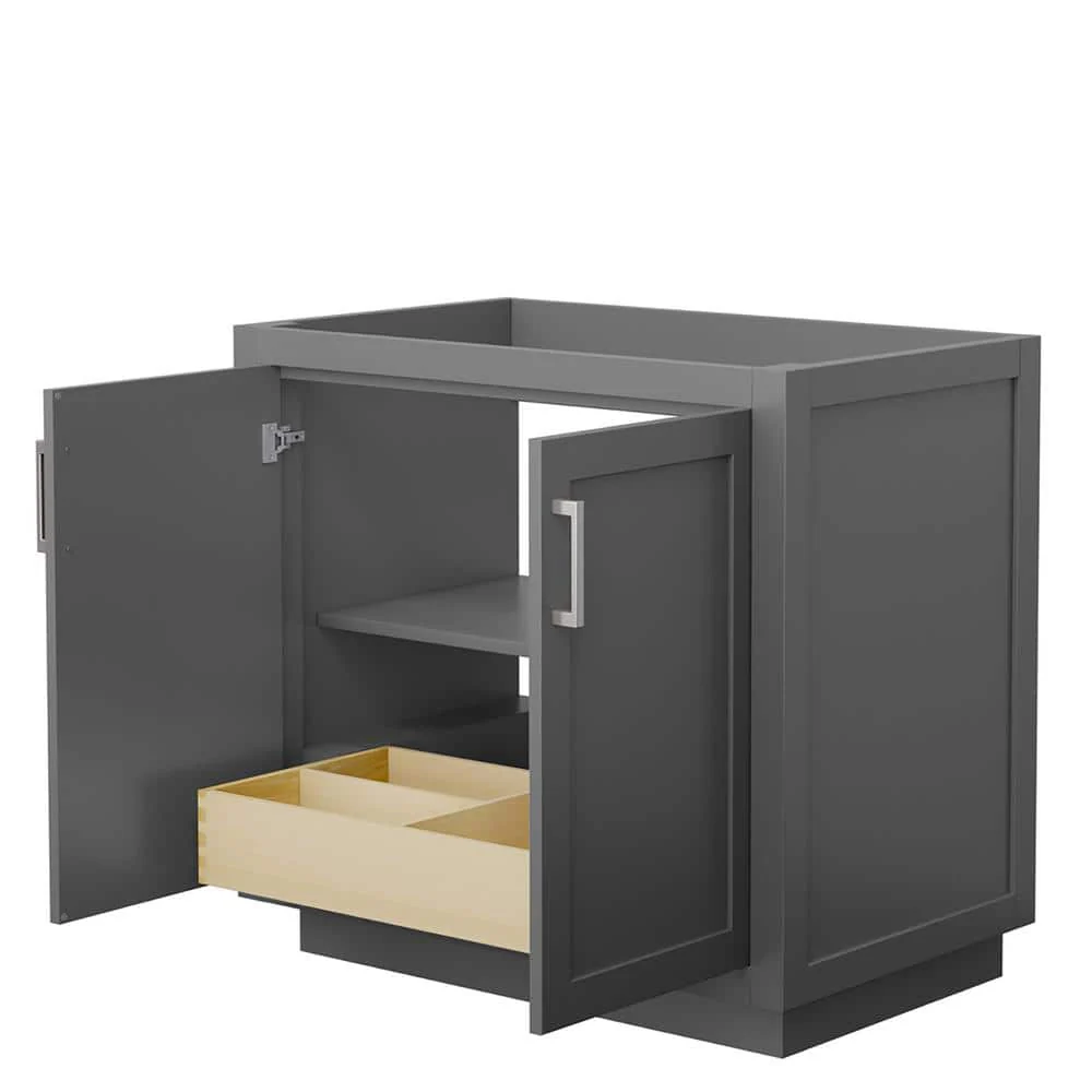 Wyndham Collection Miranda 35.25 in. Dark Gray Bathroom Vanity Cabinet Only - Image 2