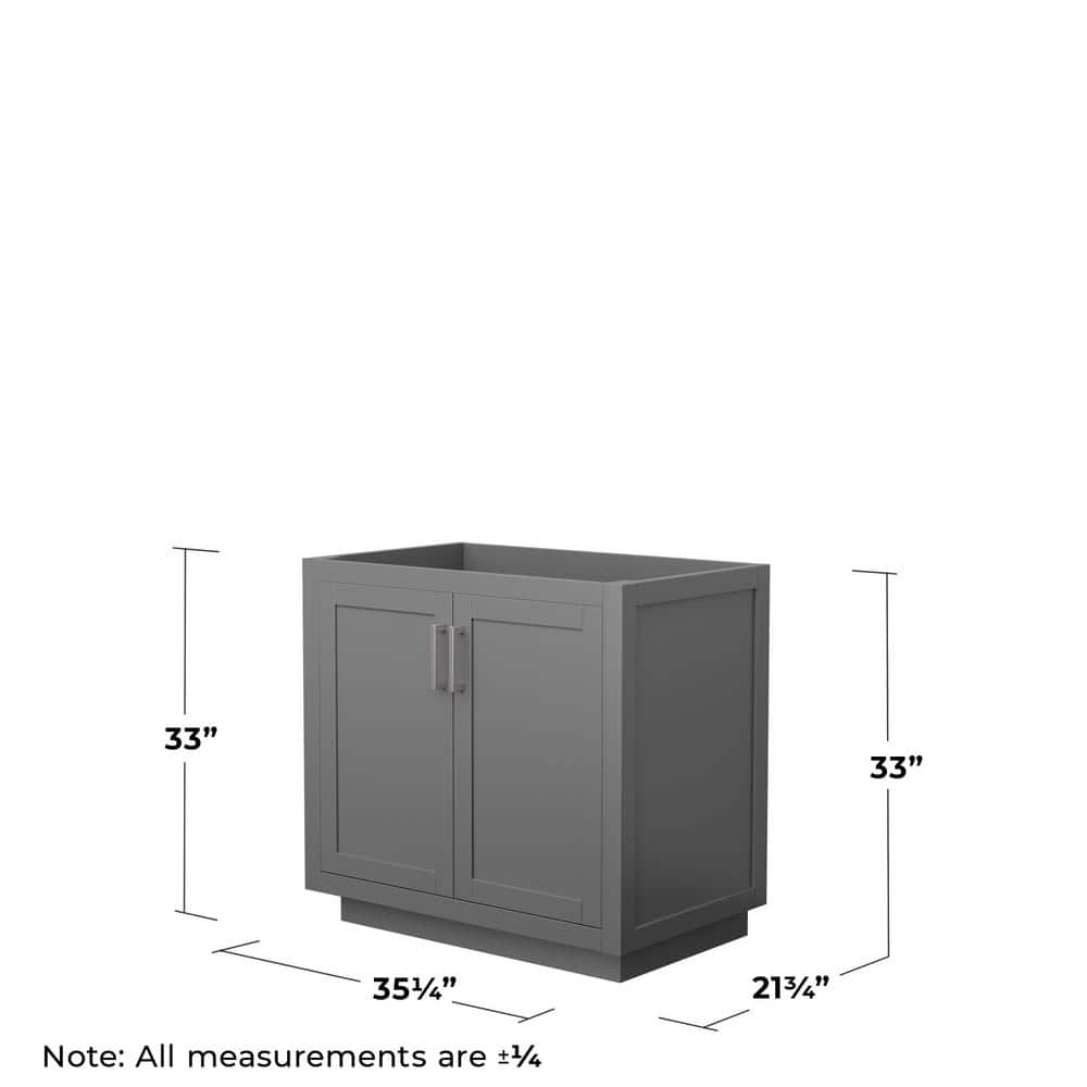 Wyndham Collection Miranda 35.25 in. Dark Gray Bathroom Vanity Cabinet Only - Image 4