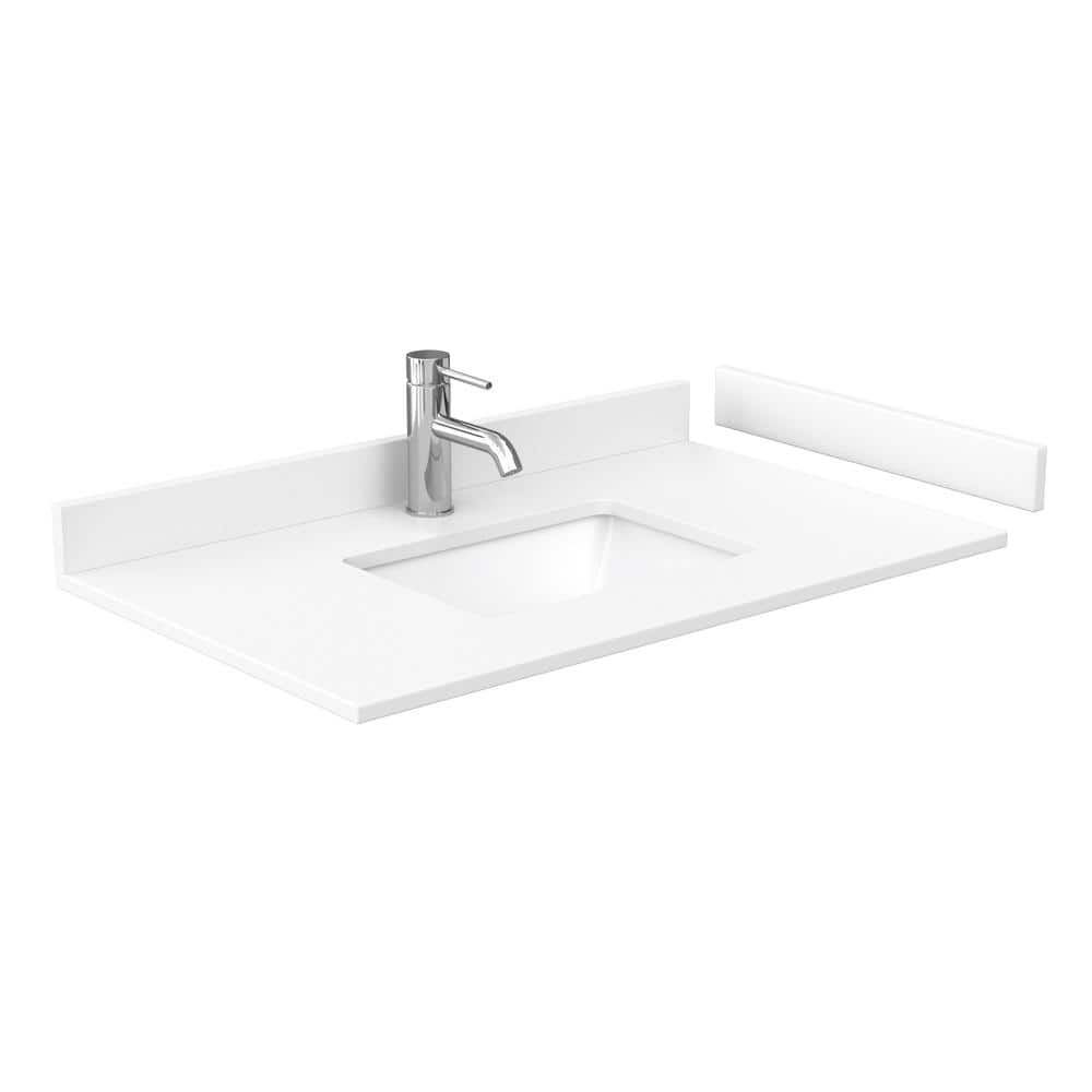 Wyndham Collection Miranda 36" Single Sink Bathroom Vanity with White Cultured Marble Top - Image 4