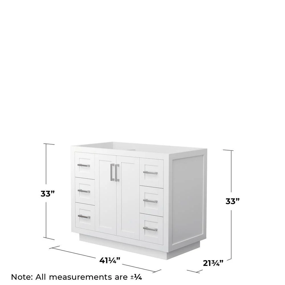 Wyndham Collection Miranda 41.25 in. White Bathroom Vanity Cabinet Only - Image 4