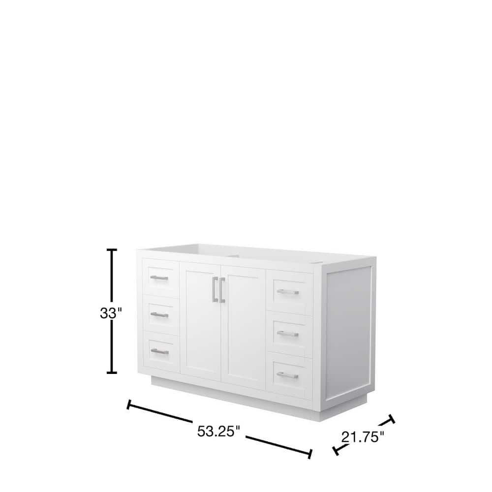 Wyndham Collection Miranda 53.25 in. Bathroom Vanity Cabinet in White - Image 3