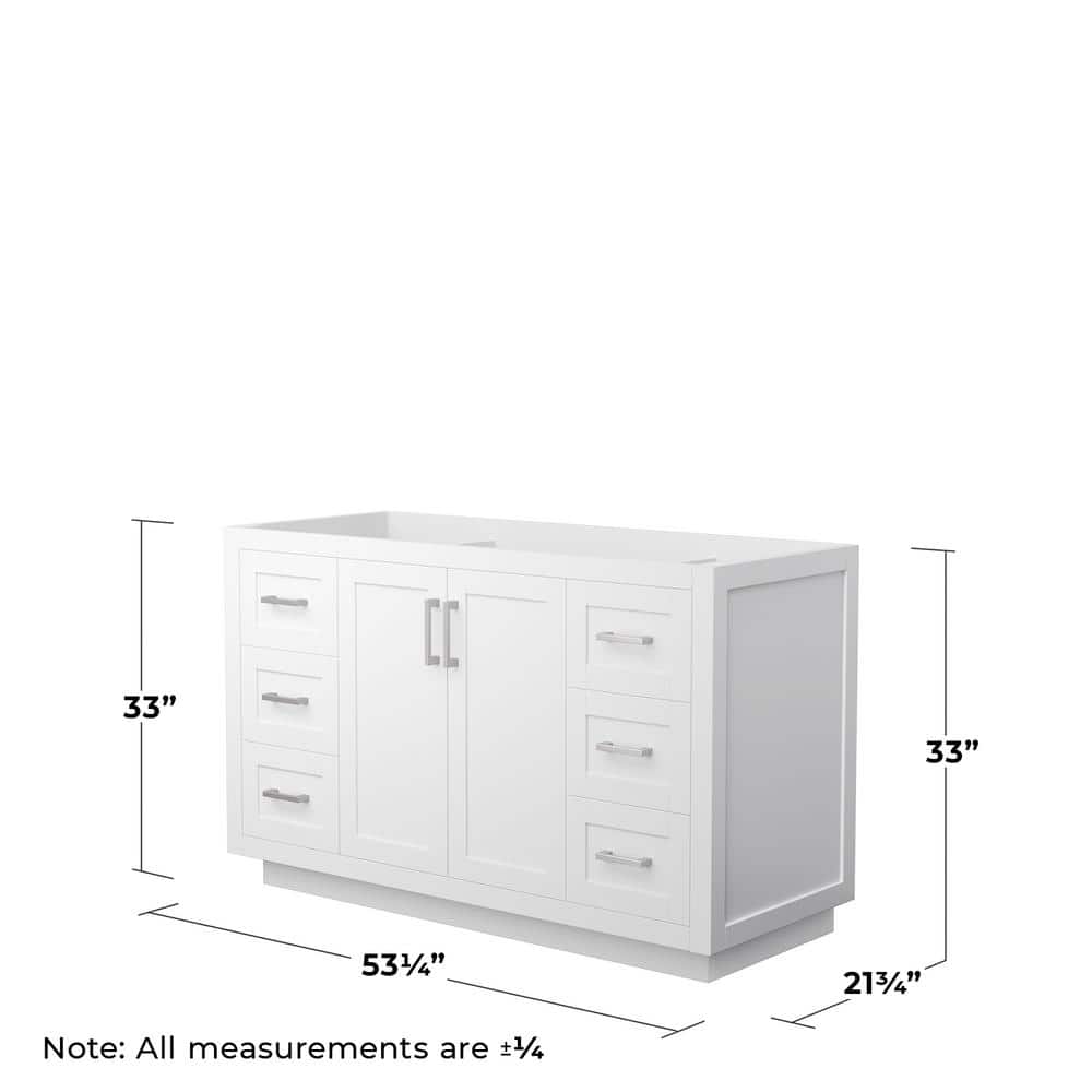 Wyndham Collection Miranda 53.25 in. Bathroom Vanity Cabinet in White - Image 4