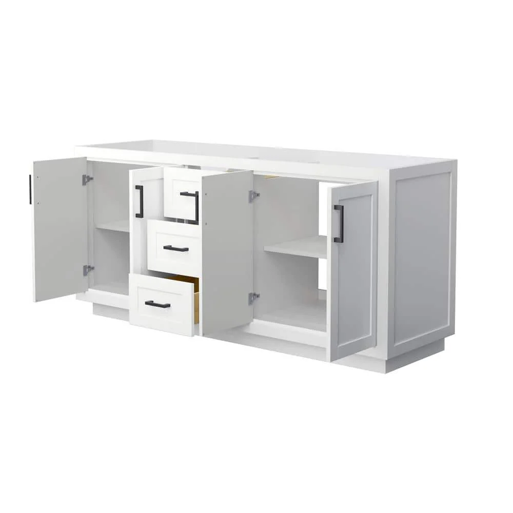 Wyndham Collection Miranda 71-inch Double Bath Vanity Cabinet in White - Image 2