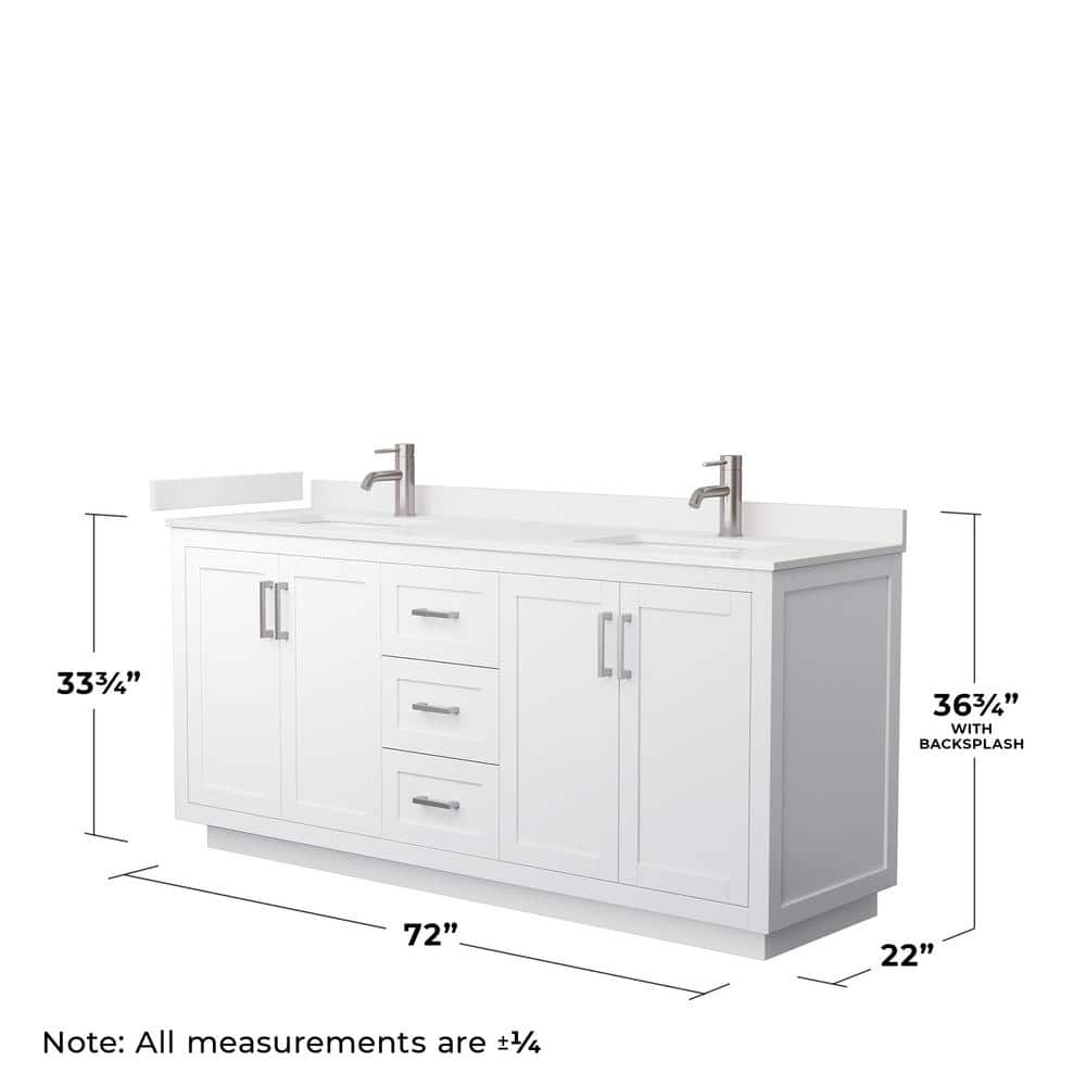 Wyndham Collection Miranda 72" Double Bath Vanity with White Quartz Top - Image 4