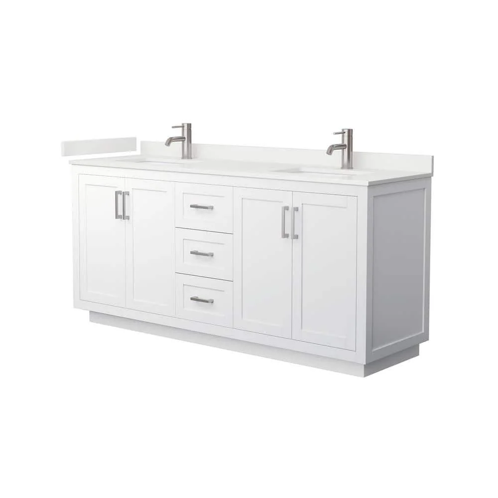 Wyndham Collection Miranda 72" Double Bath Vanity with White Quartz Top - Image 5