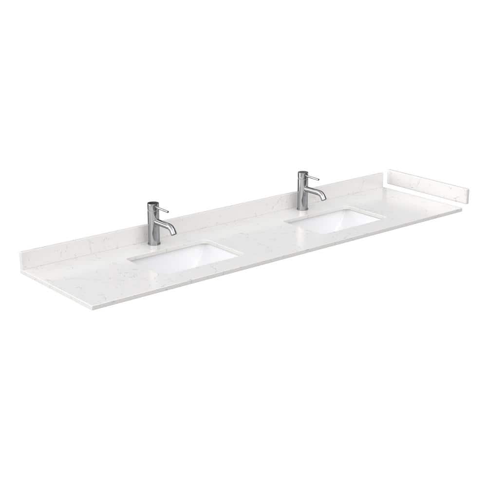 Wyndham Collection Miranda 84" Double Bath Vanity in Dark Blue with Carrara Cultured Marble Top - Image 4