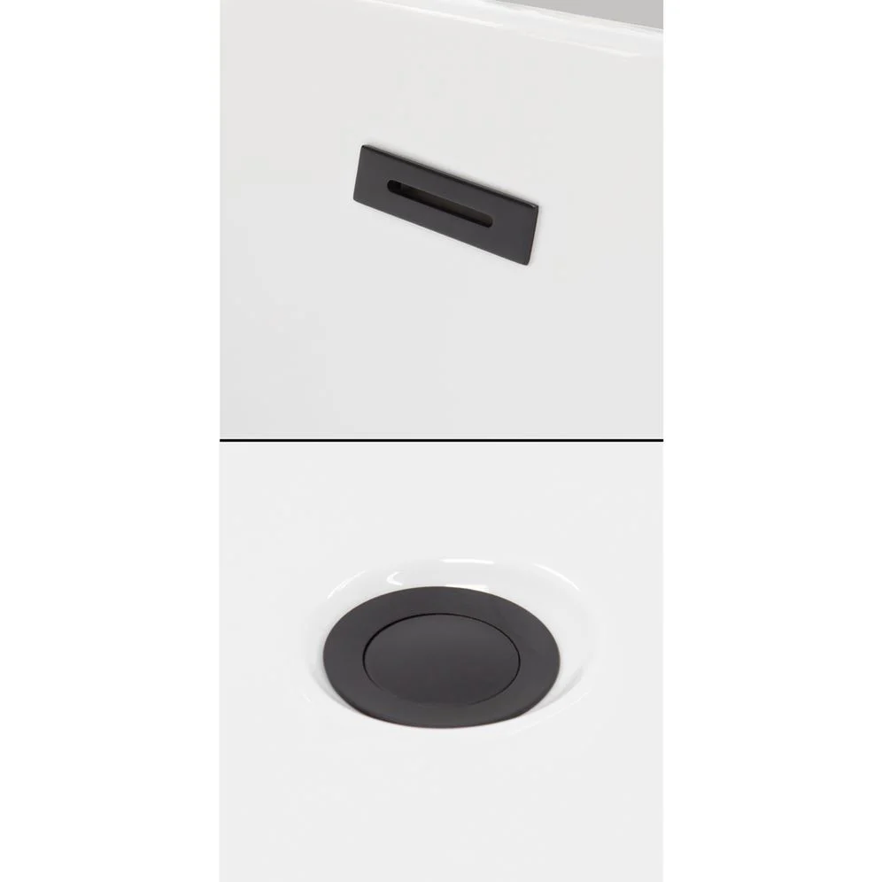 Wyndham Collection Rebecca 60 in. Acrylic Flatbottom Soaking Bathtub, White with Matte Black Trim - Image 2