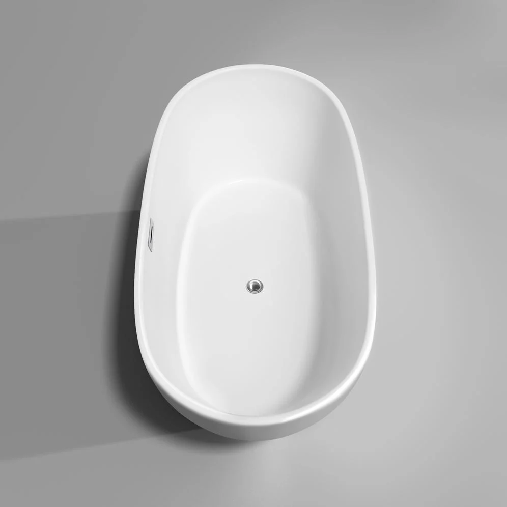 Wyndham Collection Rebecca 60 in. Acrylic Flatbottom Soaking Bathtub, White with Matte Black Trim - Image 7