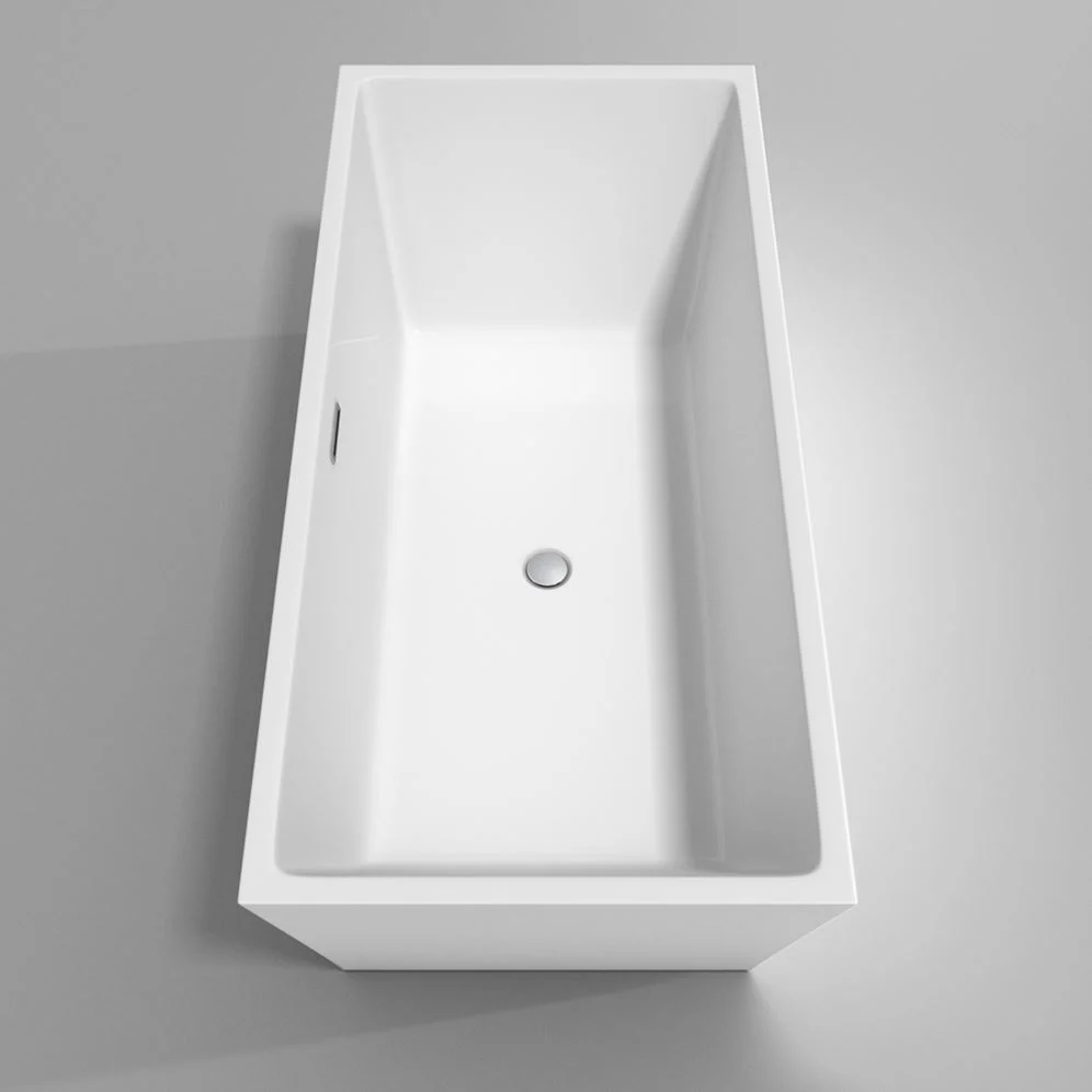 Wyndham Collection Sara 67 in. Acrylic Freestanding Soaking Tub in White - Image 11