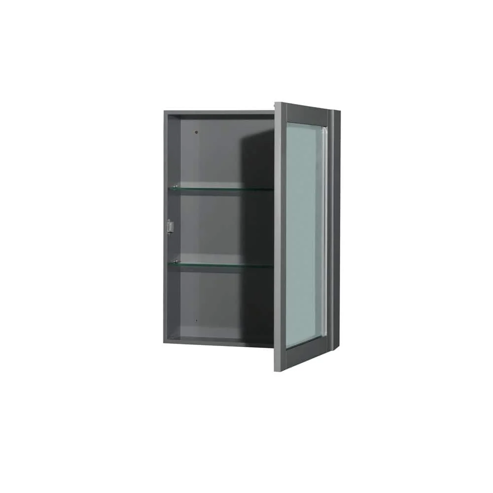 Wyndham Collection Sheffield 29" Dark Gray Single Bath Vanity Cabinet with Mirror - Image 3