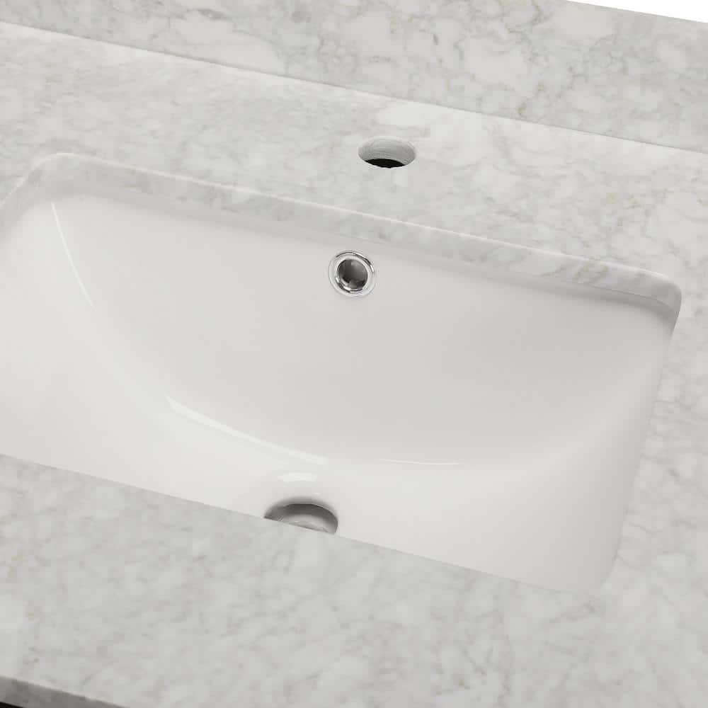 Wyndham Collection Sheffield 30" Bathroom Vanity in Espresso with Carrara Marble Top - Image 2