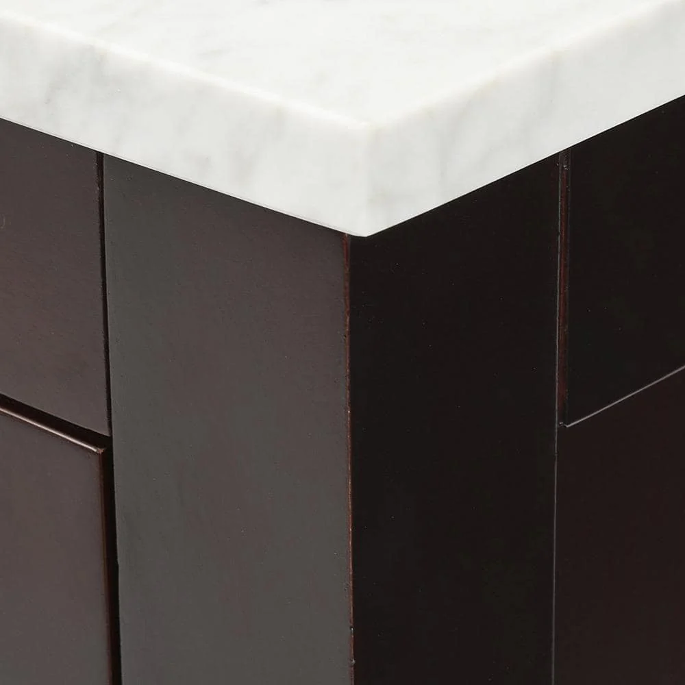 Wyndham Collection Sheffield 30" Bathroom Vanity in Espresso with Carrara Marble Top - Image 7