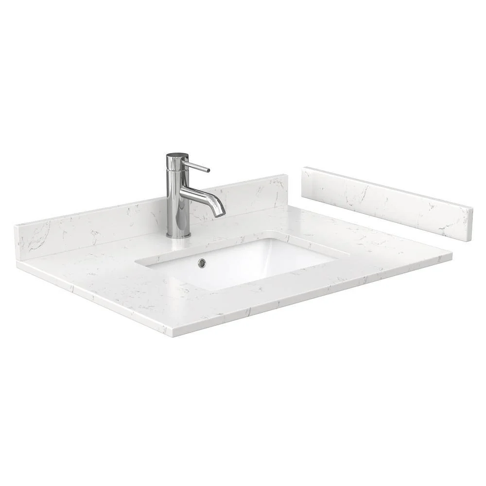 Wyndham Collection Sheffield 30" Gray Bathroom Vanity with Carrara Marble Top - Image 5