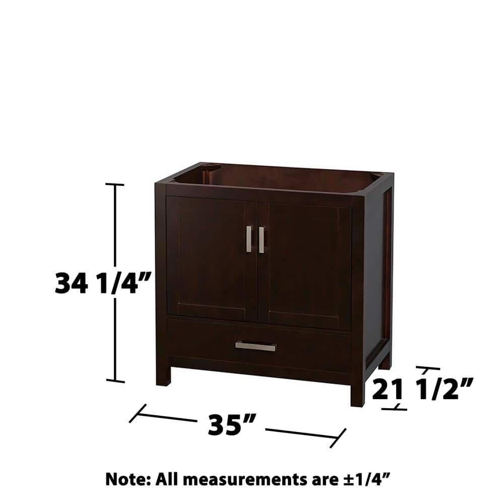 Wyndham Collection Sheffield 35" Bathroom Vanity Cabinet in Espresso - Image 3