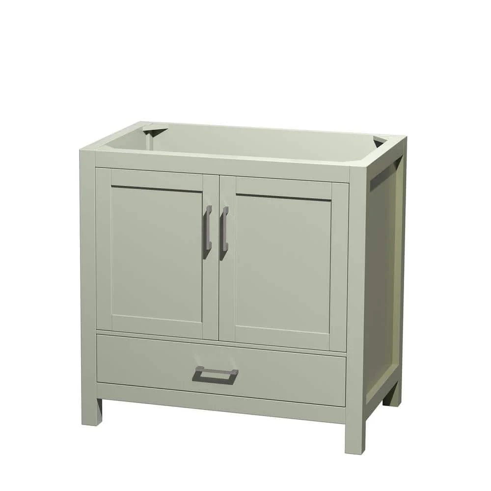 Wyndham Collection Sheffield 35 in. Bathroom Vanity Cabinet, Light Green