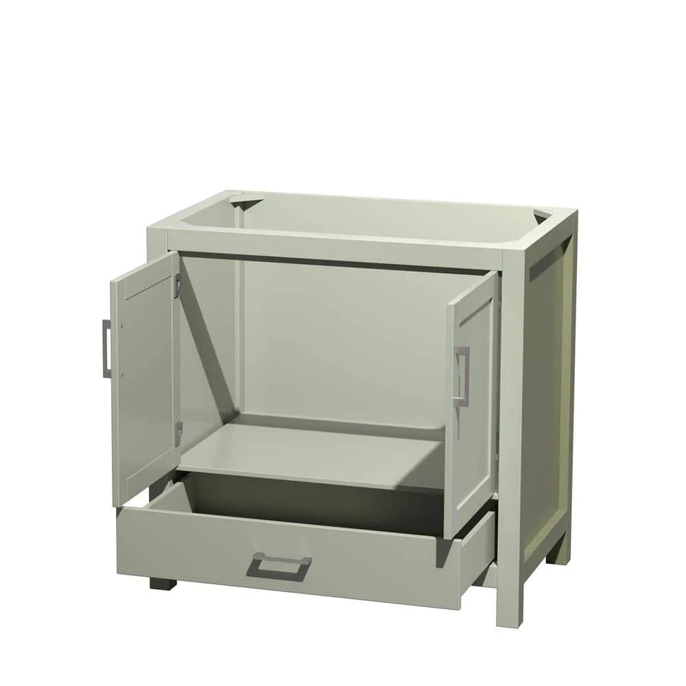 Wyndham Collection Sheffield 35 in. Bathroom Vanity Cabinet, Light Green - Image 2