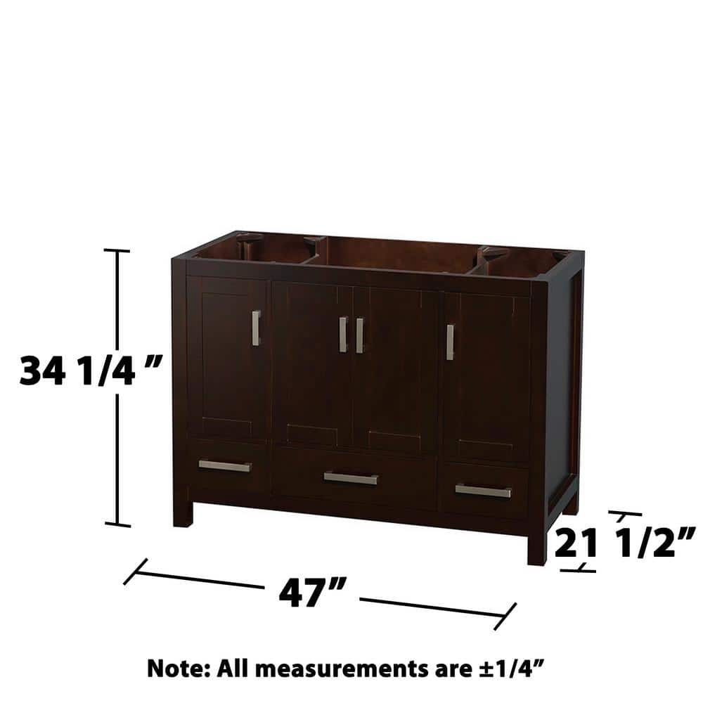 Wyndham Collection Sheffield 47" Bathroom Vanity Cabinet, Espresso Finish - Image 3