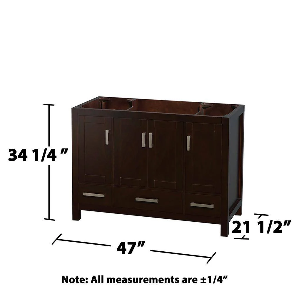 Wyndham Collection Sheffield 47 in. Bathroom Vanity Cabinet, Espresso Finish - Image 3