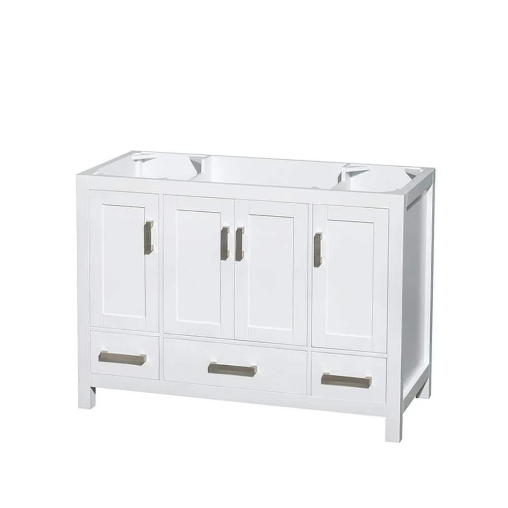 Wyndham Collection Sheffield 47 in. Bathroom Vanity Cabinet in White
