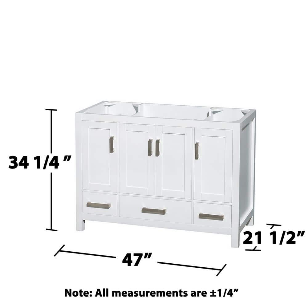 Wyndham Collection Sheffield 47 in. Bathroom Vanity Cabinet in White - Image 3