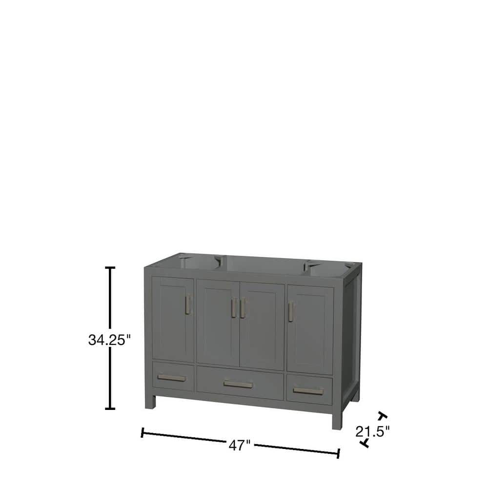 Wyndham Collection Sheffield 47 in. Single Bath Vanity Cabinet, Dark Gray - Image 2