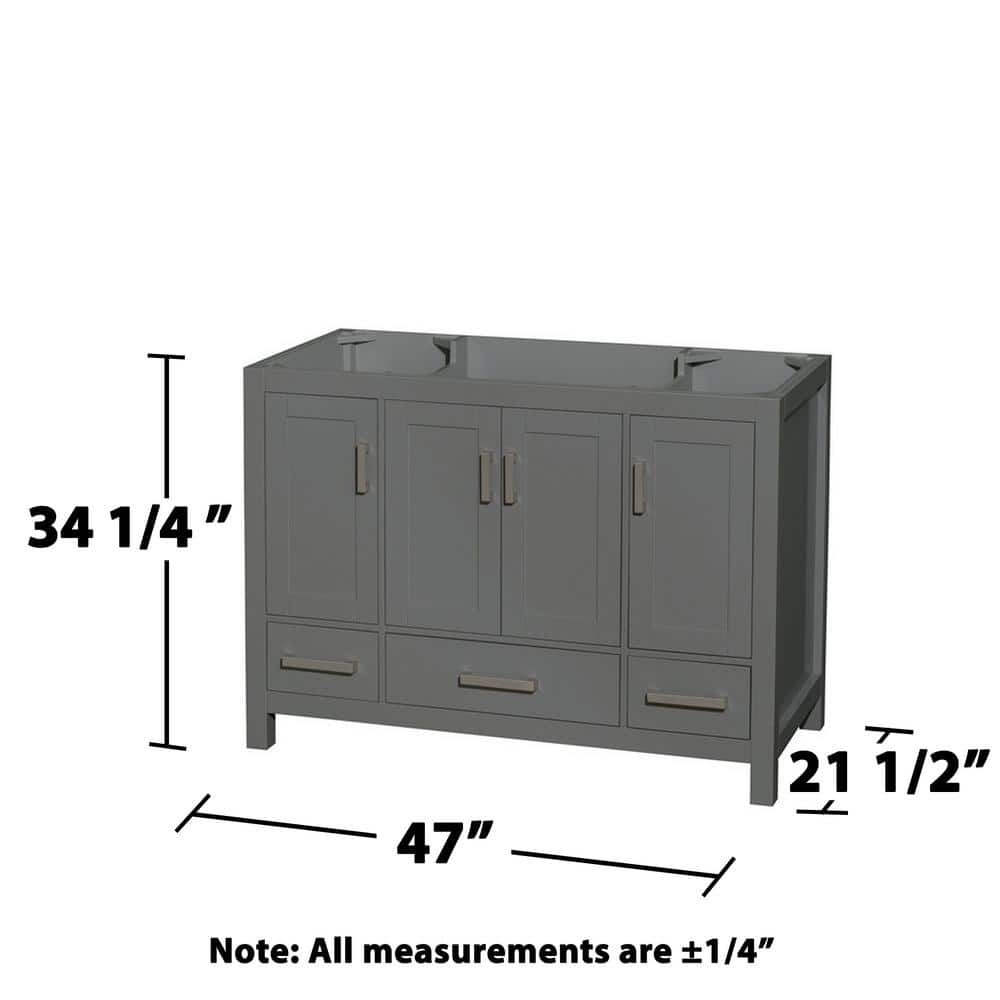 Wyndham Collection Sheffield 47 in. Single Bath Vanity Cabinet, Dark Gray - Image 3