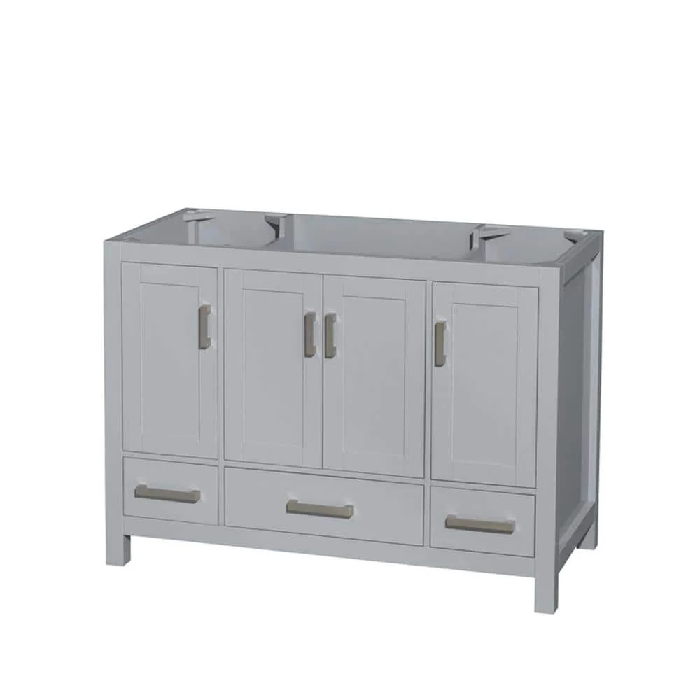 Wyndham Collection Sheffield 47 in. Single Bath Vanity Cabinet in Gray, Freestanding Design