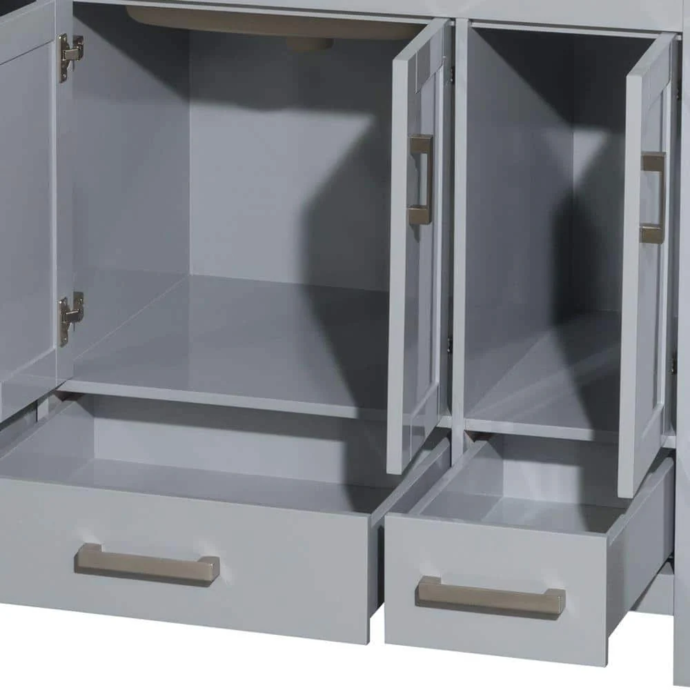 Wyndham Collection Sheffield 47 in. Single Bath Vanity Cabinet in Gray, Freestanding Design - Image 2