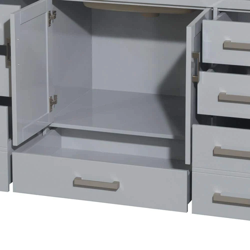 Wyndham Collection Sheffield 59" Gray Single Bath Vanity Cabinet without Top - Image 4
