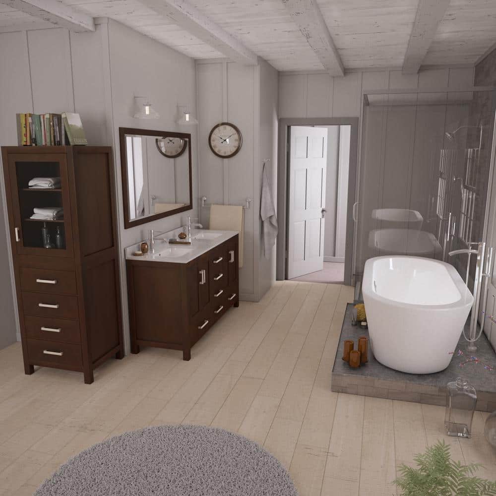 Wyndham Collection Sheffield 60" Double Bath Vanity in Espresso with Cultured Marble Top - Image 5