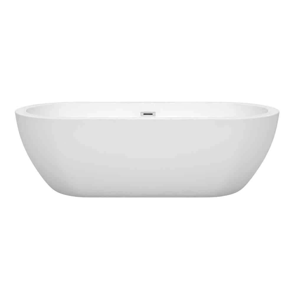 Wyndham Collection Soho 71.5 in. Acrylic Freestanding Soaking Tub in White - Image 2