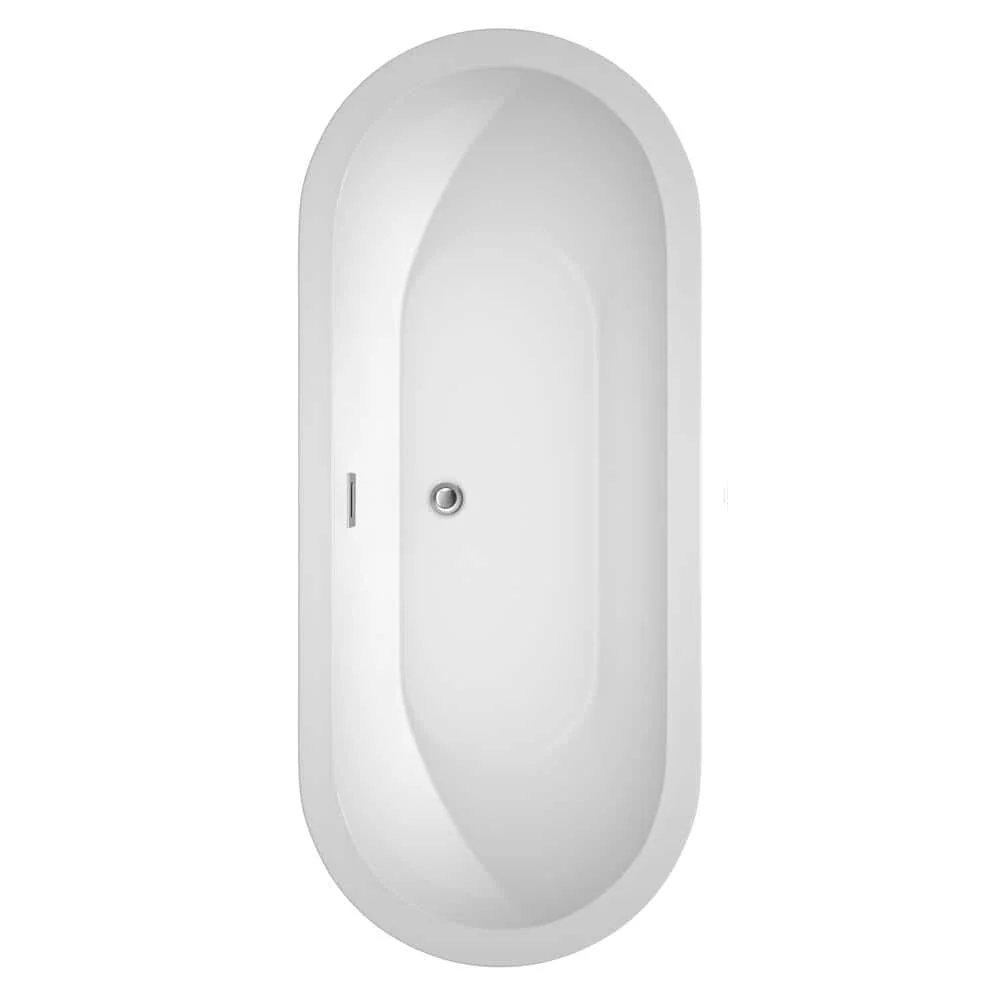 Wyndham Collection Soho 71.5 in. Acrylic Freestanding Soaking Tub in White - Image 3
