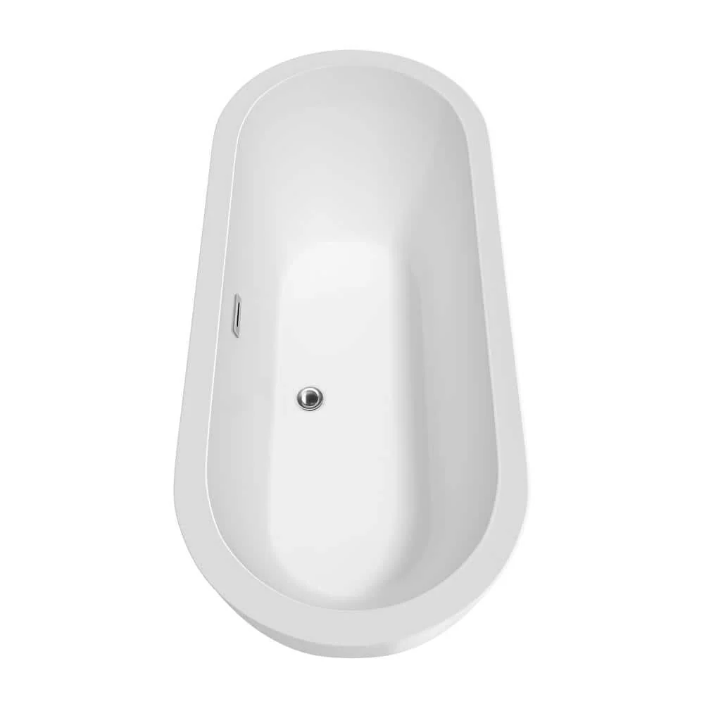 Wyndham Collection Soho 71.5 in. Acrylic Freestanding Soaking Tub in White - Image 4