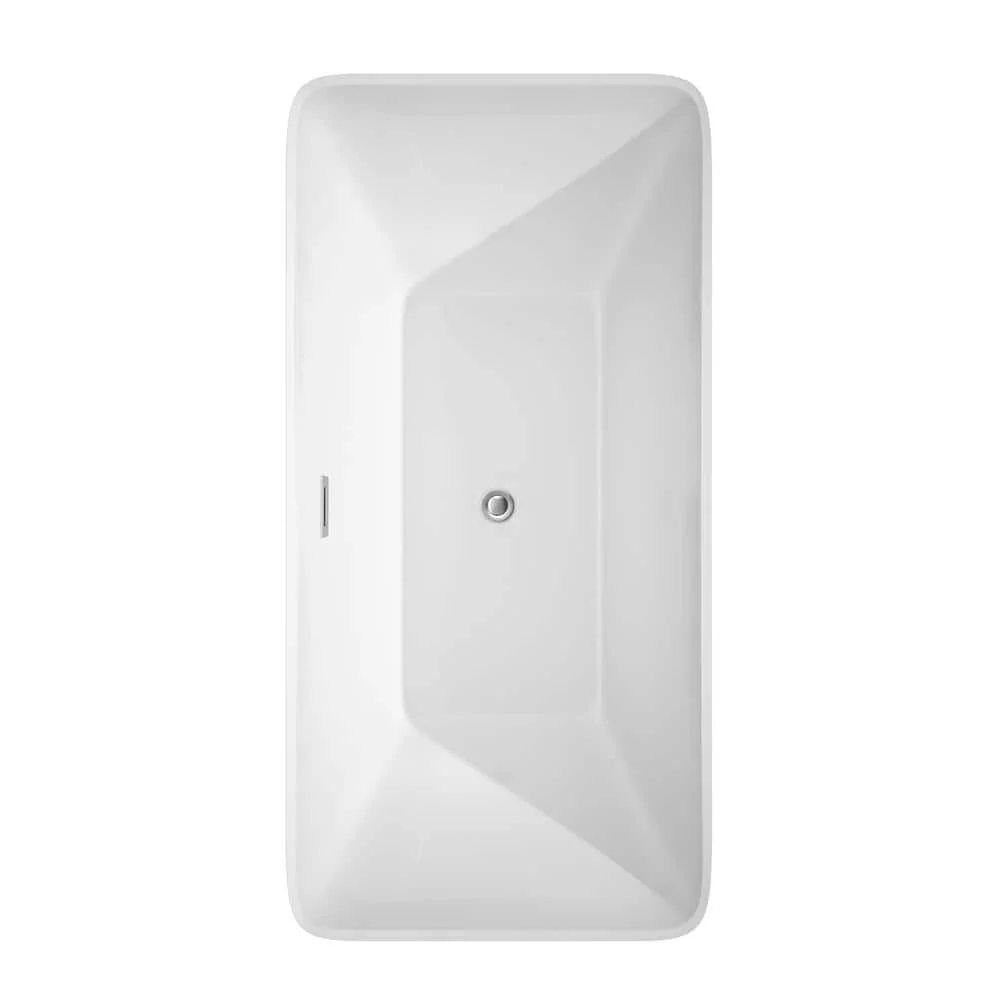 Wyndham Collection Tiffany 59 in. Acrylic Freestanding Soaking Tub in White - Image 3