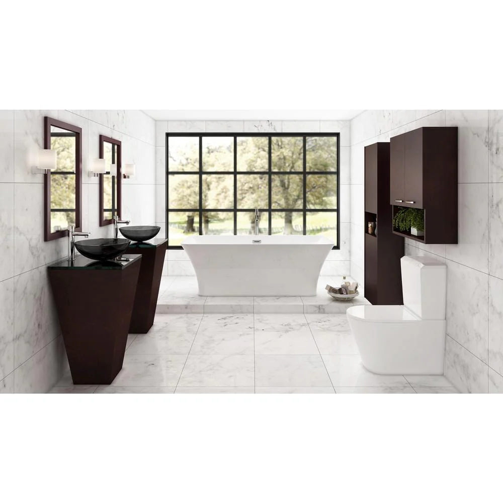 Wyndham Collection Tiffany 59 in. Acrylic Freestanding Soaking Tub in White - Image 6