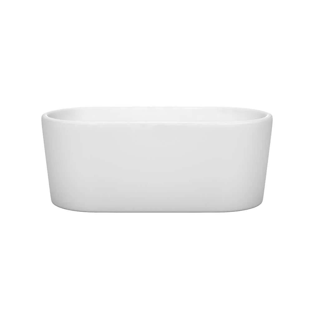 Wyndham Collection Ursula 59 in. Acrylic Freestanding Bathtub with Matte Black Trim - Image 2