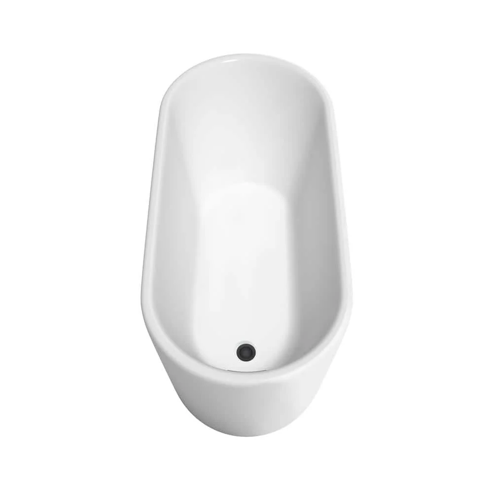 Wyndham Collection Ursula 59 in. Acrylic Freestanding Bathtub with Matte Black Trim - Image 4