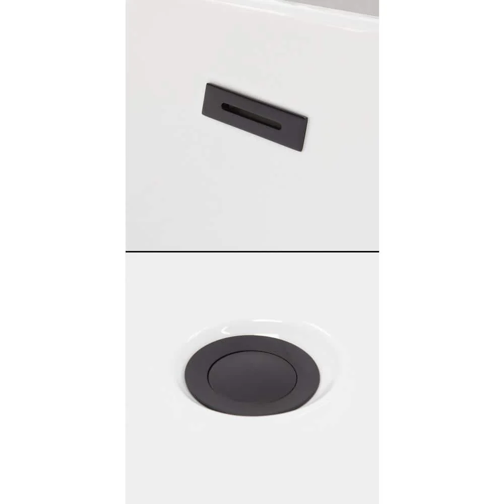 Wyndham Collection Ursula 59 in. Acrylic Freestanding Bathtub with Matte Black Trim - Image 5