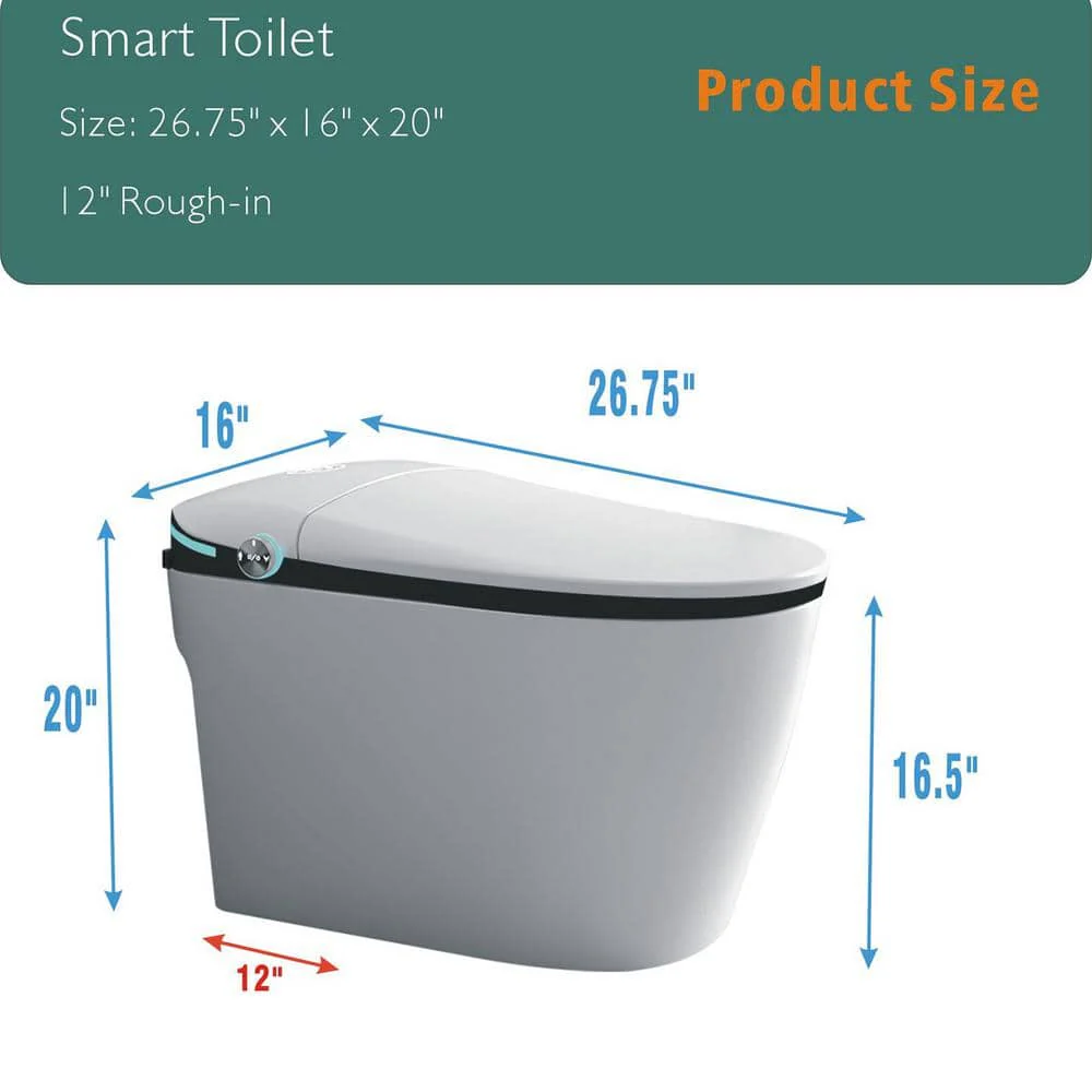 Xspracer Moray Elongated Smart Bidet Toilet with Foot Sensor and LED Night Light - Image 6