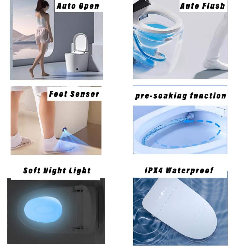 Xspracer Moray Elongated Smart Bidet Toilet with Foot Sensor & LED Night Light - Image 2