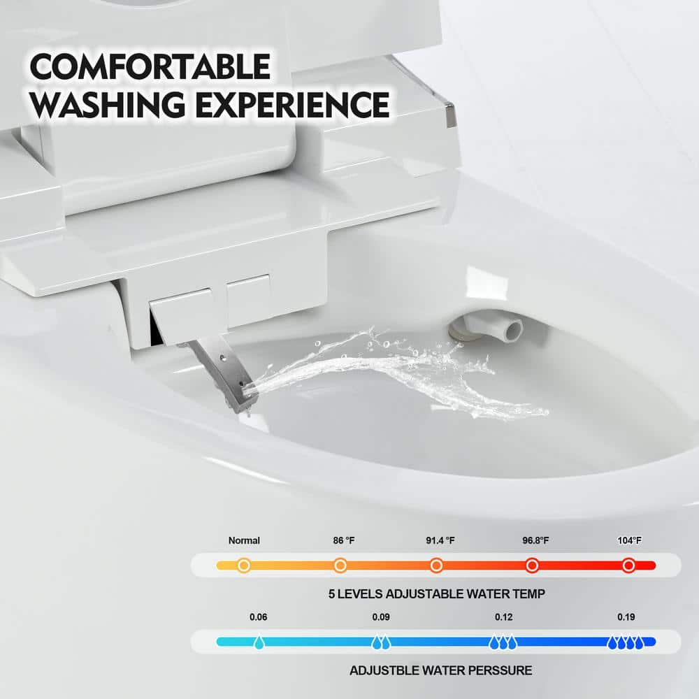 Xspracer Moray Elongated Smart Bidet Toilet with Heated Seat, Remote Control, and LED Night Light - Image 3
