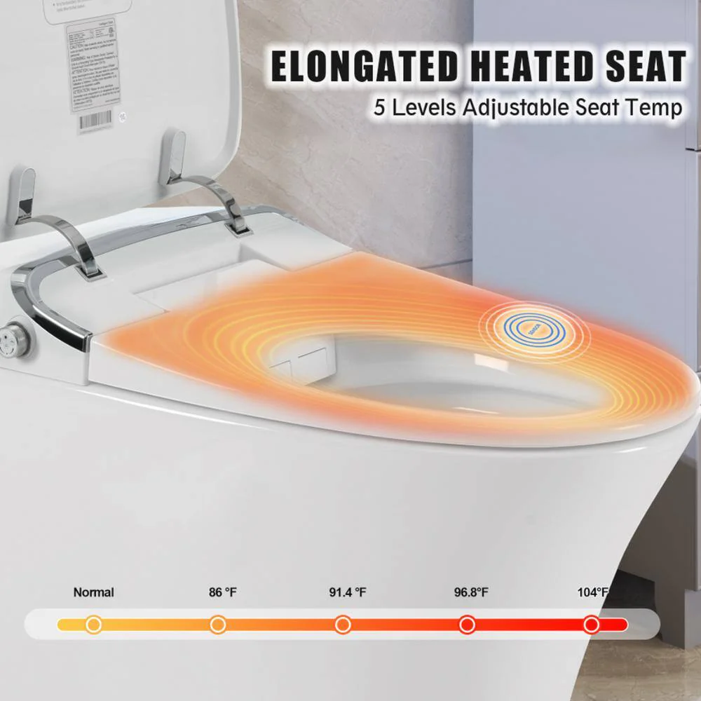 Xspracer Moray Elongated Smart Bidet Toilet with Heated Seat, Remote Control, and LED Night Light - Image 4