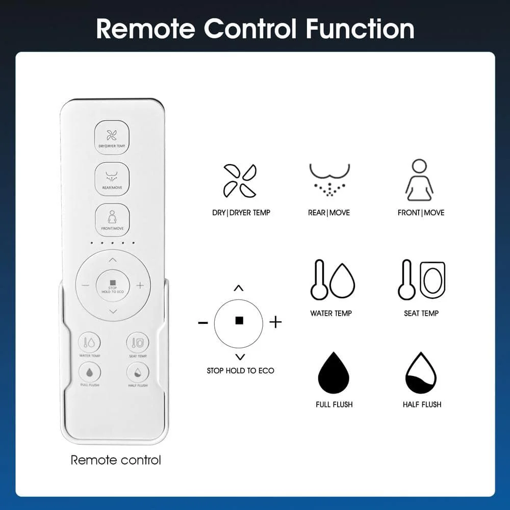 YASINU Tankless Elongated Electric Smart Toilet with Adjustable Bidet Seat, Auto 1.1/1.6 GPF - Image 4