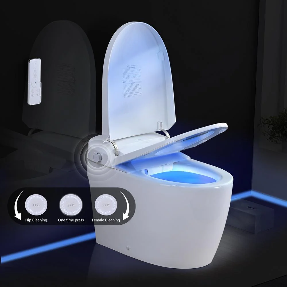 YASINU Tankless Elongated Electric Smart Toilet with Adjustable Bidet Seat, Auto 1.1/1.6 GPF - Image 6
