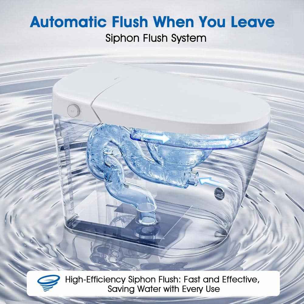 YASINU Tankless Elongated Electric Smart Toilet with Adjustable Bidet Seat, Auto 1.1/1.6 GPF - Image 7