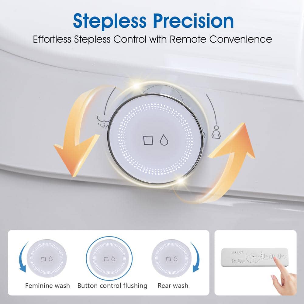 YASINU Tankless Elongated Electric Smart Toilet with Adjustable Bidet Seat, Auto 1.1/1.6 GPF - Image 9